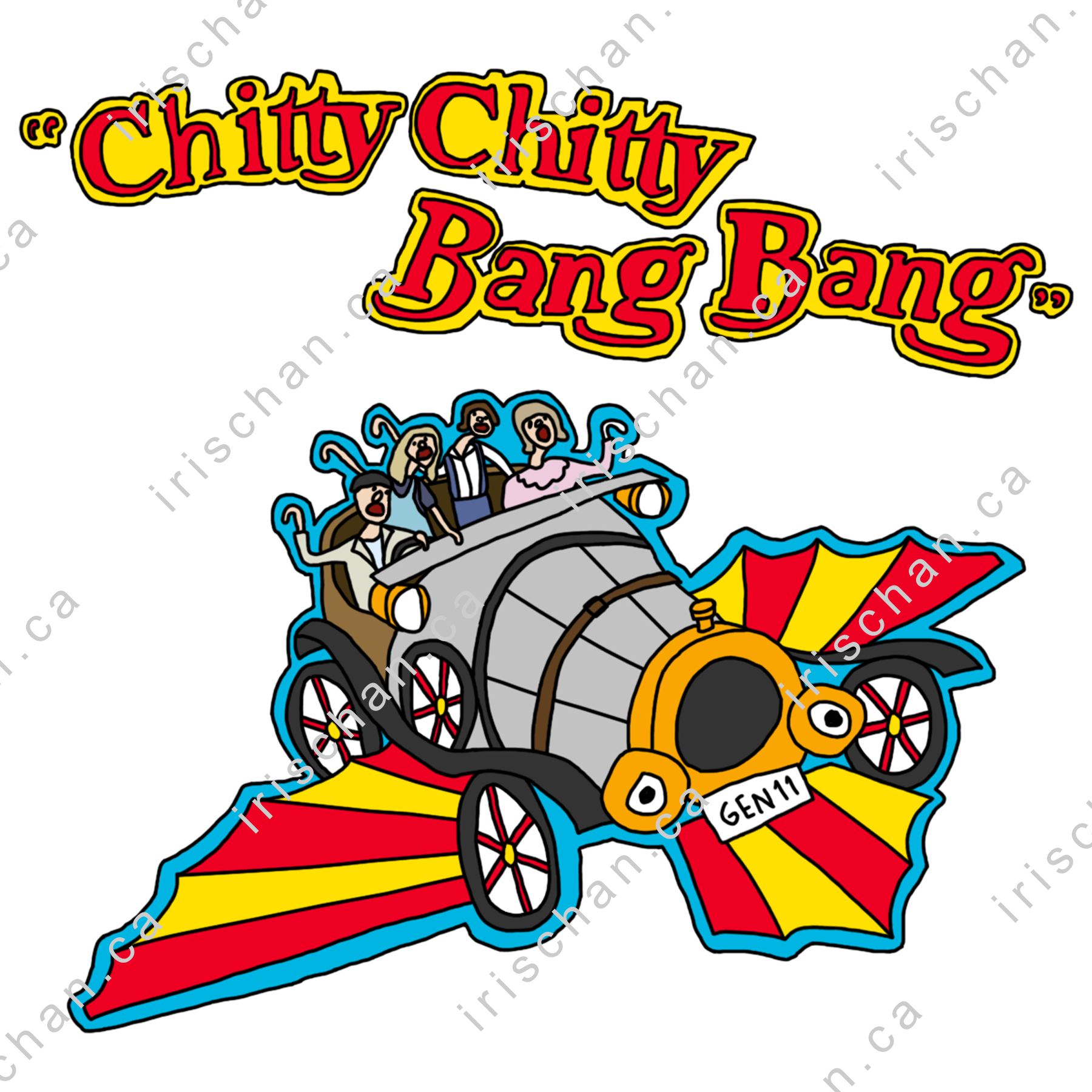 Drawing of Chitty Chitty Bang Bang film poster