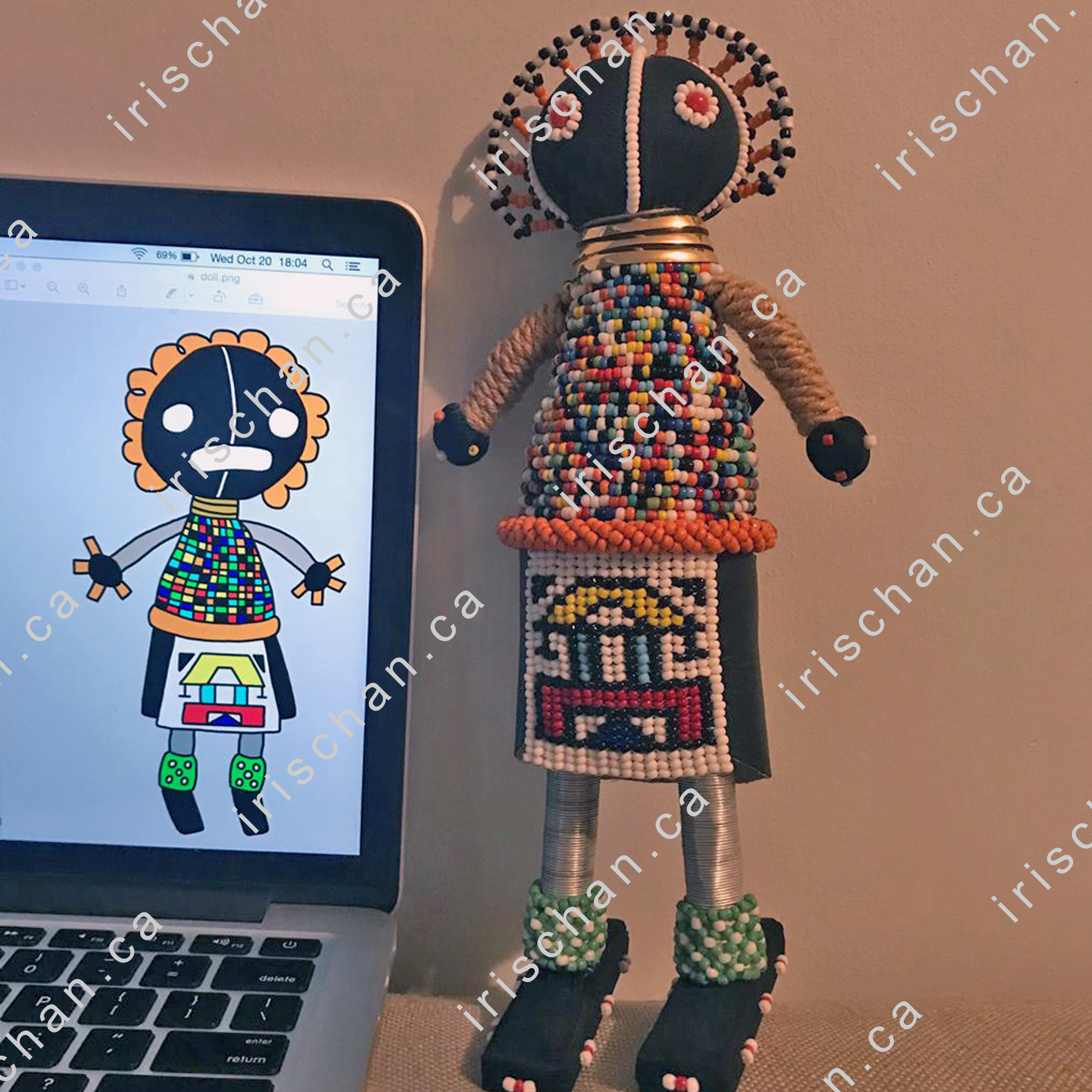Drawing of Ndebele doll
