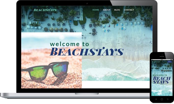 Desktop and mobile preview of Beachstays